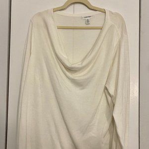 Calvin Klein Cowl Neck Ivory Lightweight Sweater